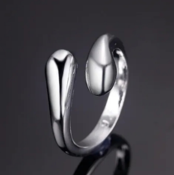 925 Sterling Silver Waterdrop Jewelry Set Bracelet Necklace Earrings Ring - Picture 10 of 16